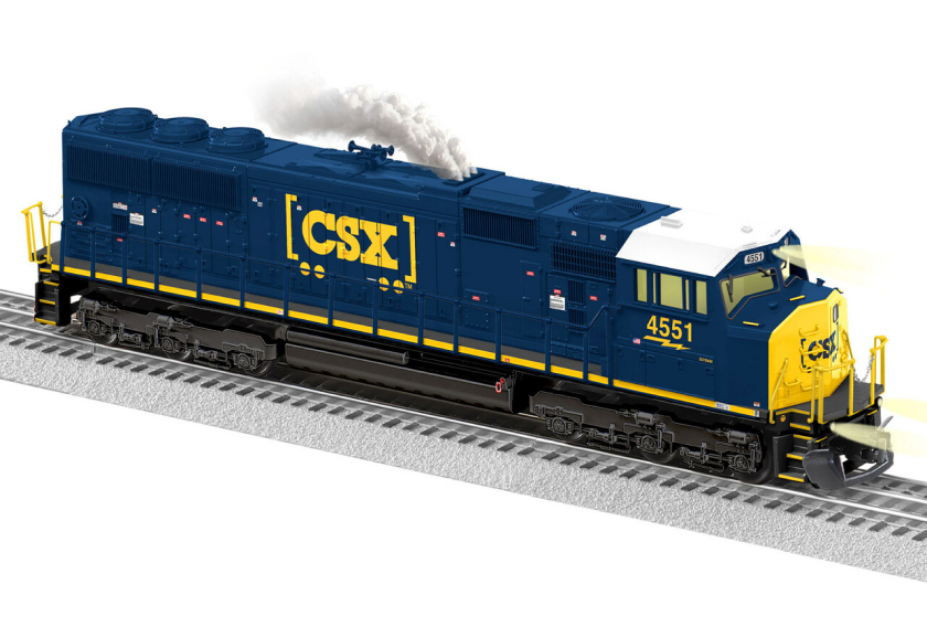 CSX blue and yellow model train